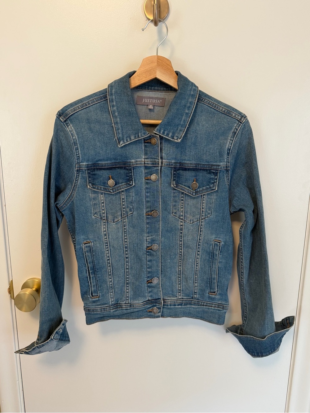 Just USA Medium Blue Denim Trucker Jacket